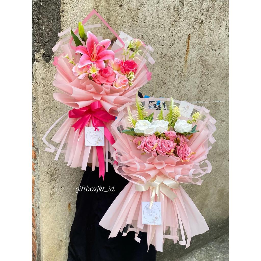 Bouquet Bunga Artificial (Pinky Roses) / Bouquet Bunga Palsu
