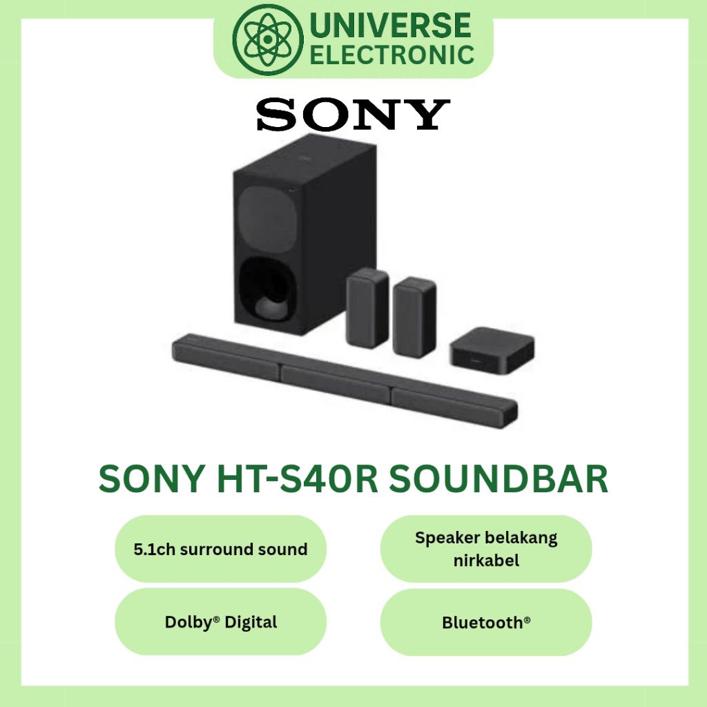 SONY HT-S40R / HTS40R SOUNDBAR WIRELESS REAR SOUND