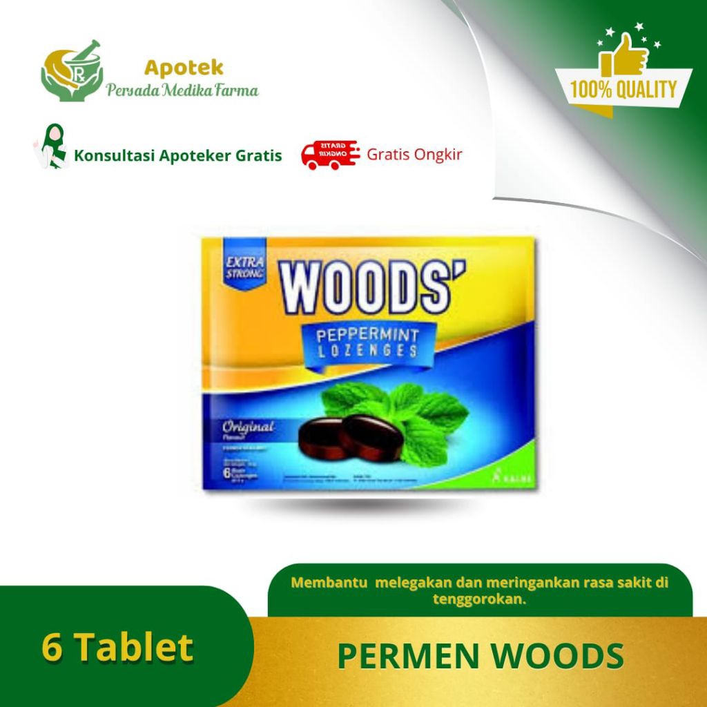 

PERMEN WOODS 6 TABLET MEMBANTU MELEGAKAN DAN MERINGANKAN RASA SAKIT DI TENGGOROKAN