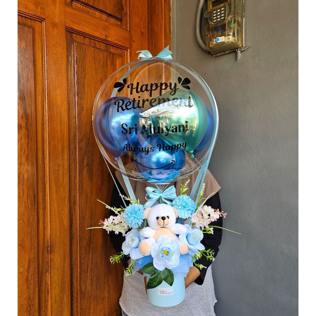 Jlterang Buket Balon Boneka Medium Bucket Balon Boneka Bunga Balon Bouquet Buket Boneka Sari Bouquet