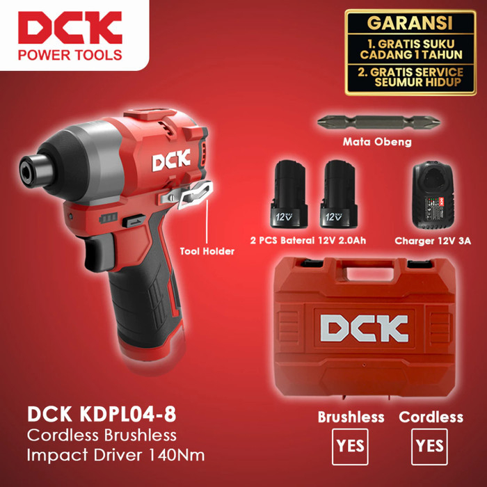 Mesin Bor Baterai Impact Driver Cordless Drill Bor Obeng - DCK KDPL04-8 Cordless Drill KDPL 04 8