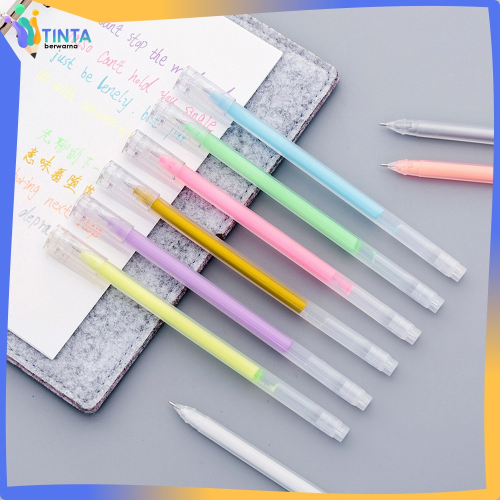 

Pena Tinta Gel Metalik Gold 1MM / Pulpen Warna Warni Gold Colour Gel / Ballpoint Tinta Warna Putih Gel Ink Import Tinta Berwarna A85