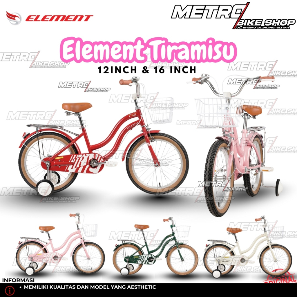 Sepeda anak Element Tiramisu Sepeda anak cewek 12inch 16inch sepeda anak aesthetic