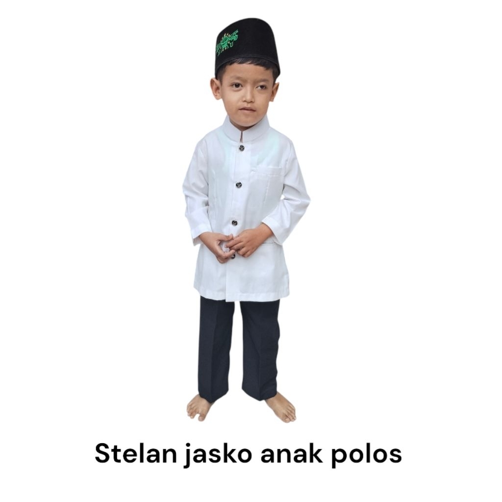 Stelan jasko,jas koko anak laki-laki  hitam putih