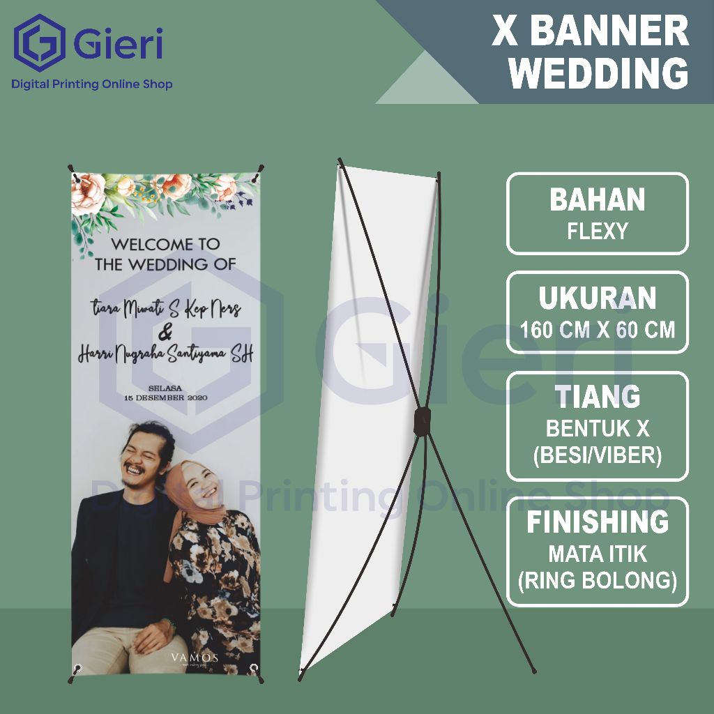 X Banner Wedding / Standing Banner Pernikahan / X Banner Pernikahan