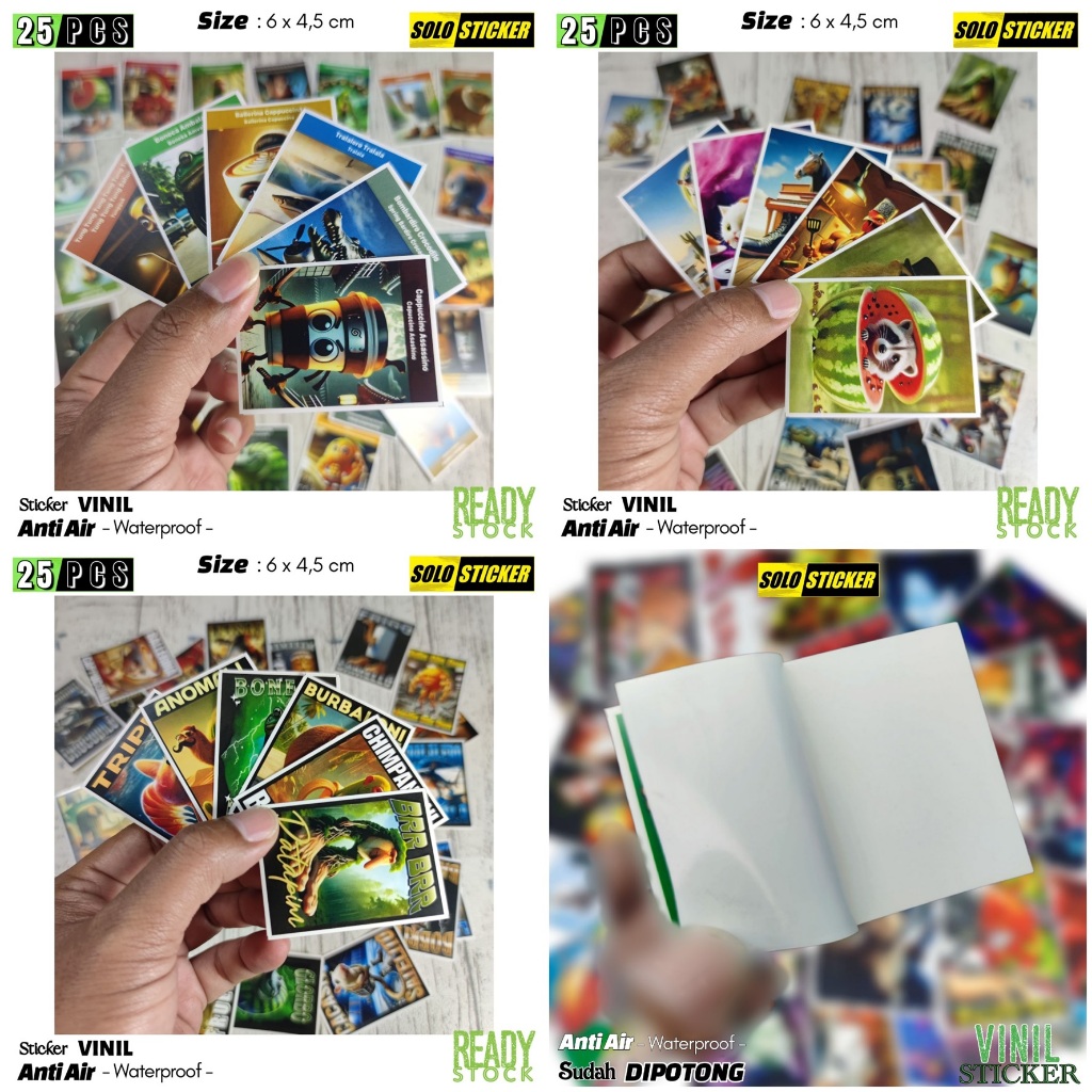 

25 pcs STIKER ANOMALI TUNG TUNG SAHUR ANTI AIR - SUDAH DIPOTONG