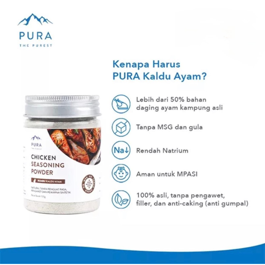 

Pura Kaldu Asli Ayam (100gr) | Chicken Seasoning Powder | Kaldu Mpasi | No Msg | No Gula | Kaldu Serbaguna | Kaldu Bayi | Kaldu Ayam Kampung Pura