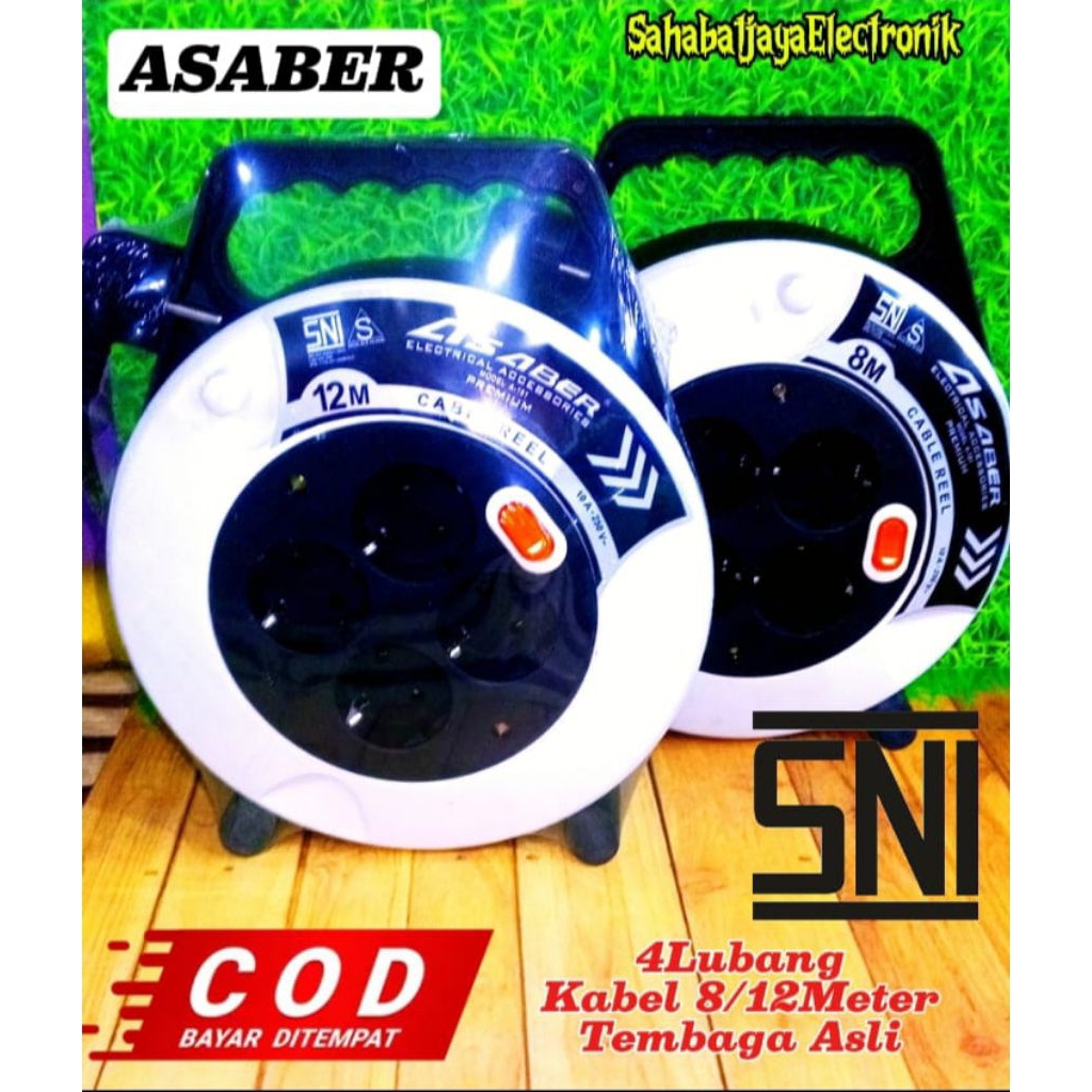 TERMINAL BOX STOP KONTAK KABEL ROLL 4lubang Panjang Kabel Serabut SNI 8/12Meter Switch ON/OFF LAMPU