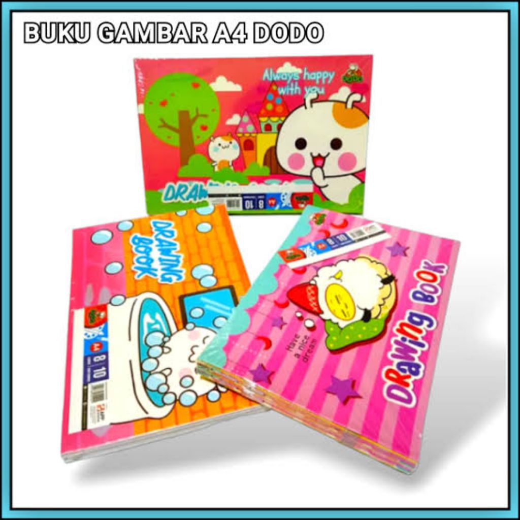 

BUKU GAMBAR DODO A4 / DRAWING BOOK /BUKU GAMBAR (1pak isi 10 buku 8lembar)