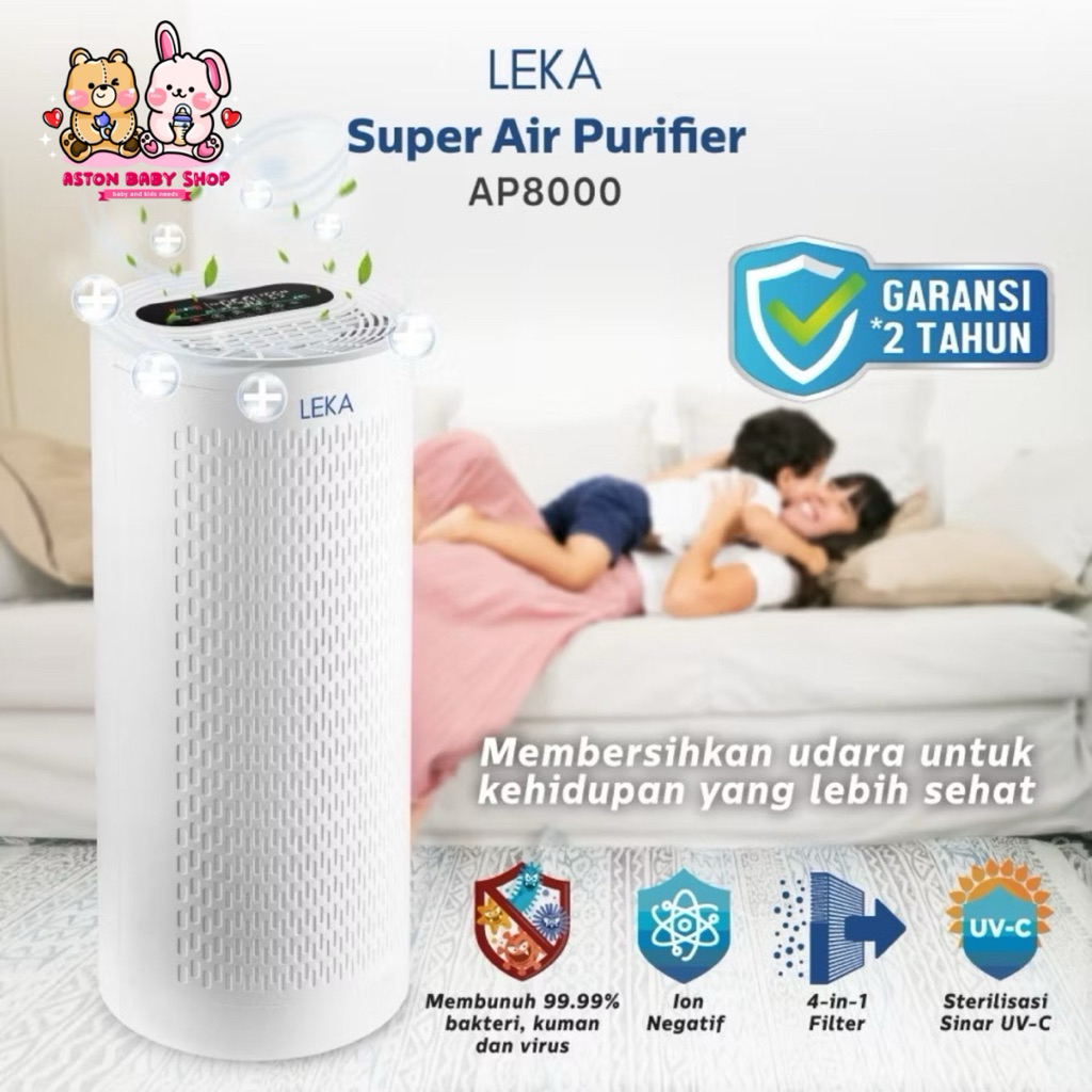 Leka Super Air Purifier AP8000 Leka UV Air Purifier - Penyaring Udara Rendah Watt - Air Purifier wit