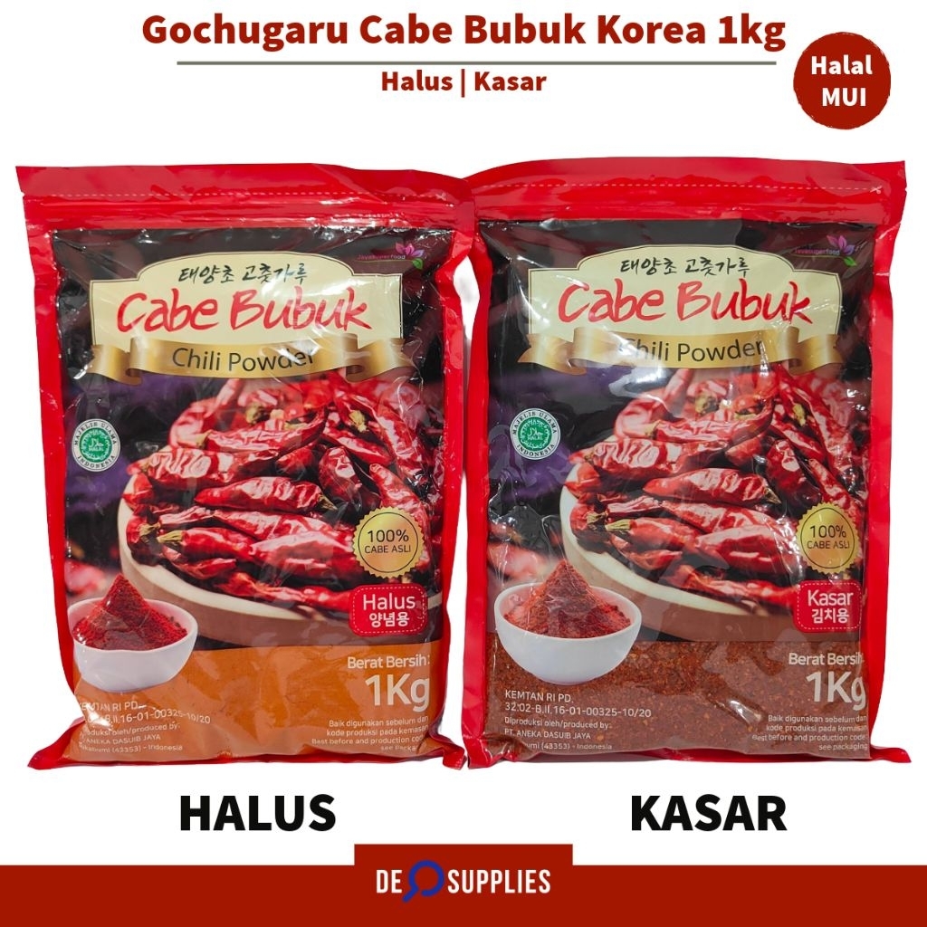 

Cabe Bubuk Korea 1kg - Gochugaru Kasar Halus Chili Powder Chilli Cabai Giling Halal