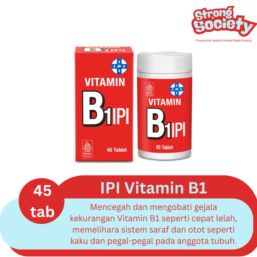 Vitamin B1 IPI (45 Tablet) - Vitamin Untuk Sistem Syaraf dan Otot