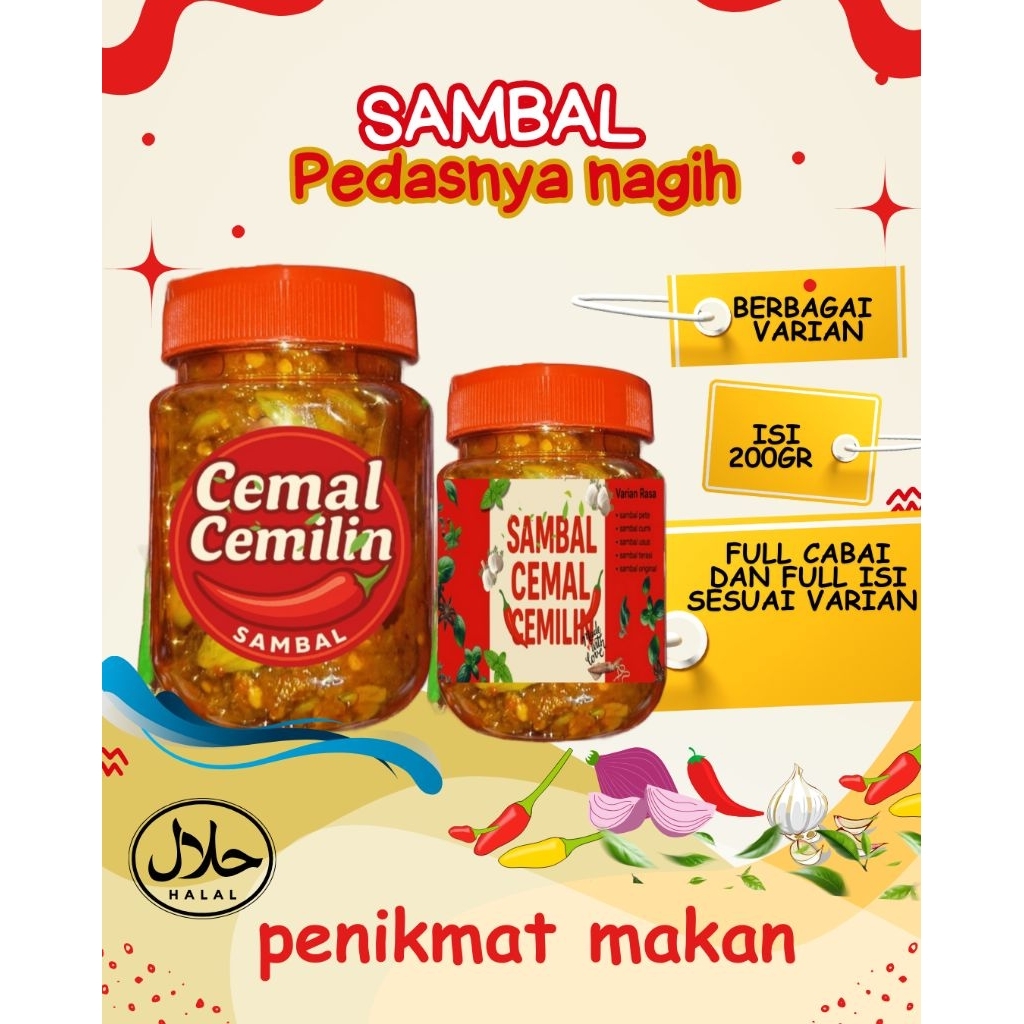 

SAMBAL 200GRAM ​PETE/BABY CUMI/TERI/USUS/EXTRA HOT/by CEMALCEMILIN/MURAH​