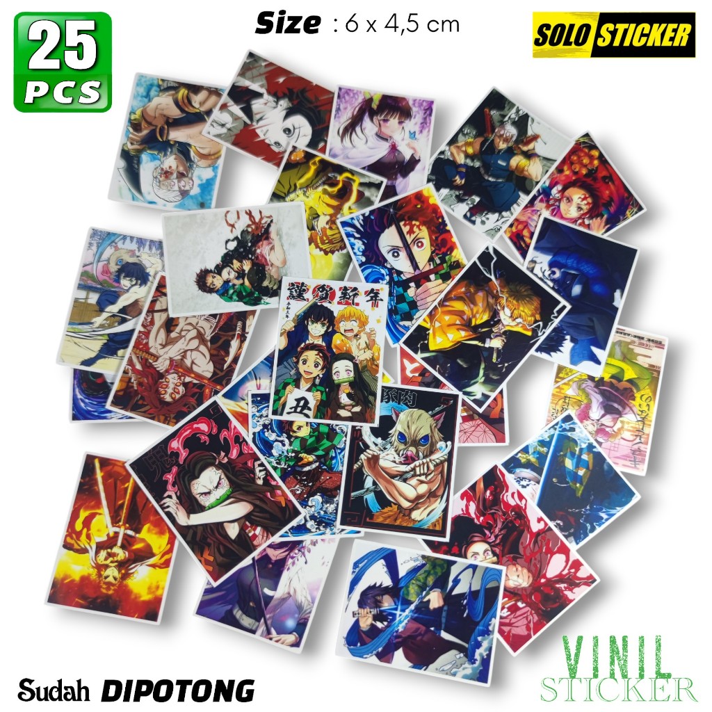 

Sticker Kimetsu No Yaiba Demon Slayer Vinil 25 pcs Sudah Dipotong