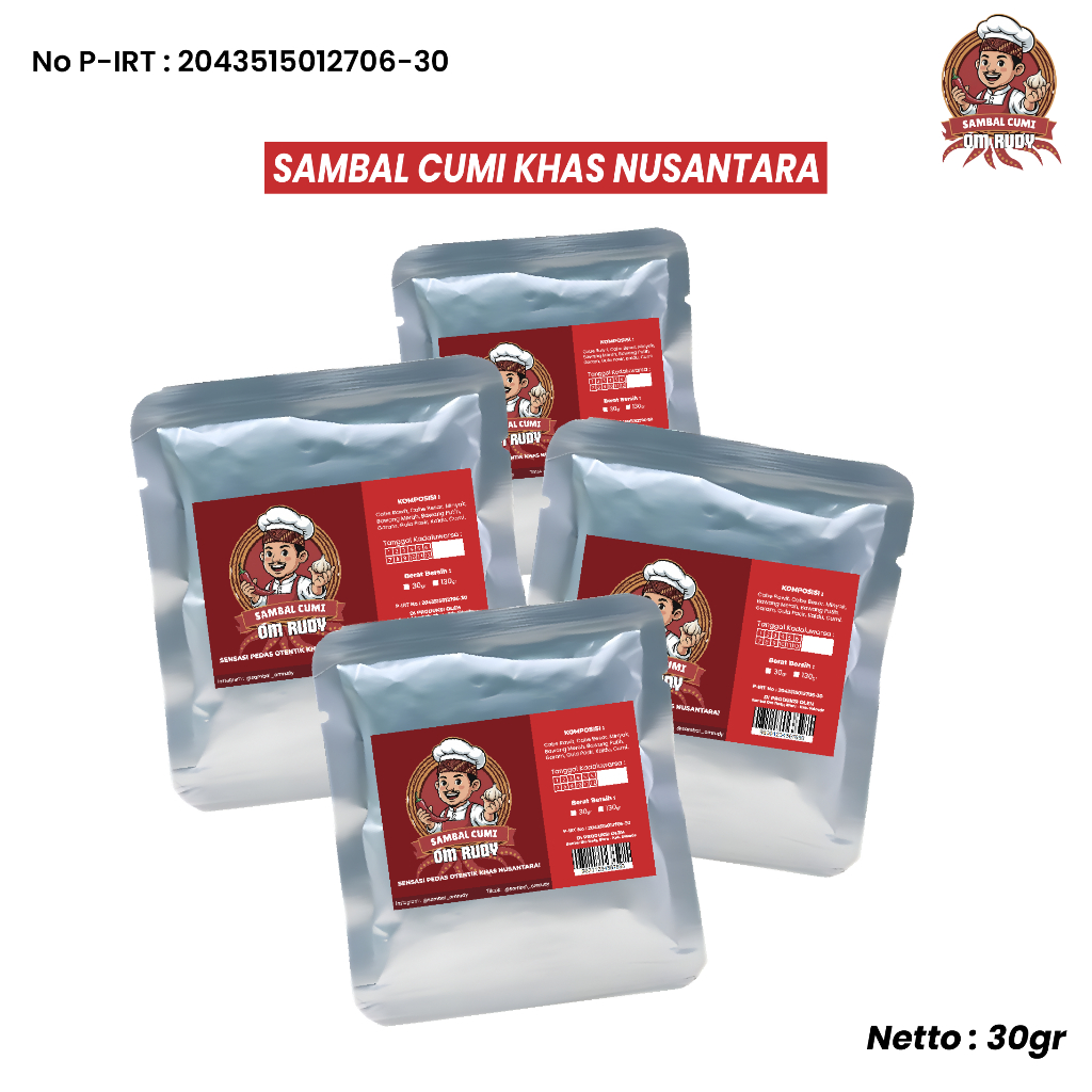 

SAMBAL BABY CUMI Om Rudy Pedas Gurih - Bikin Nagih Sashet 30gr