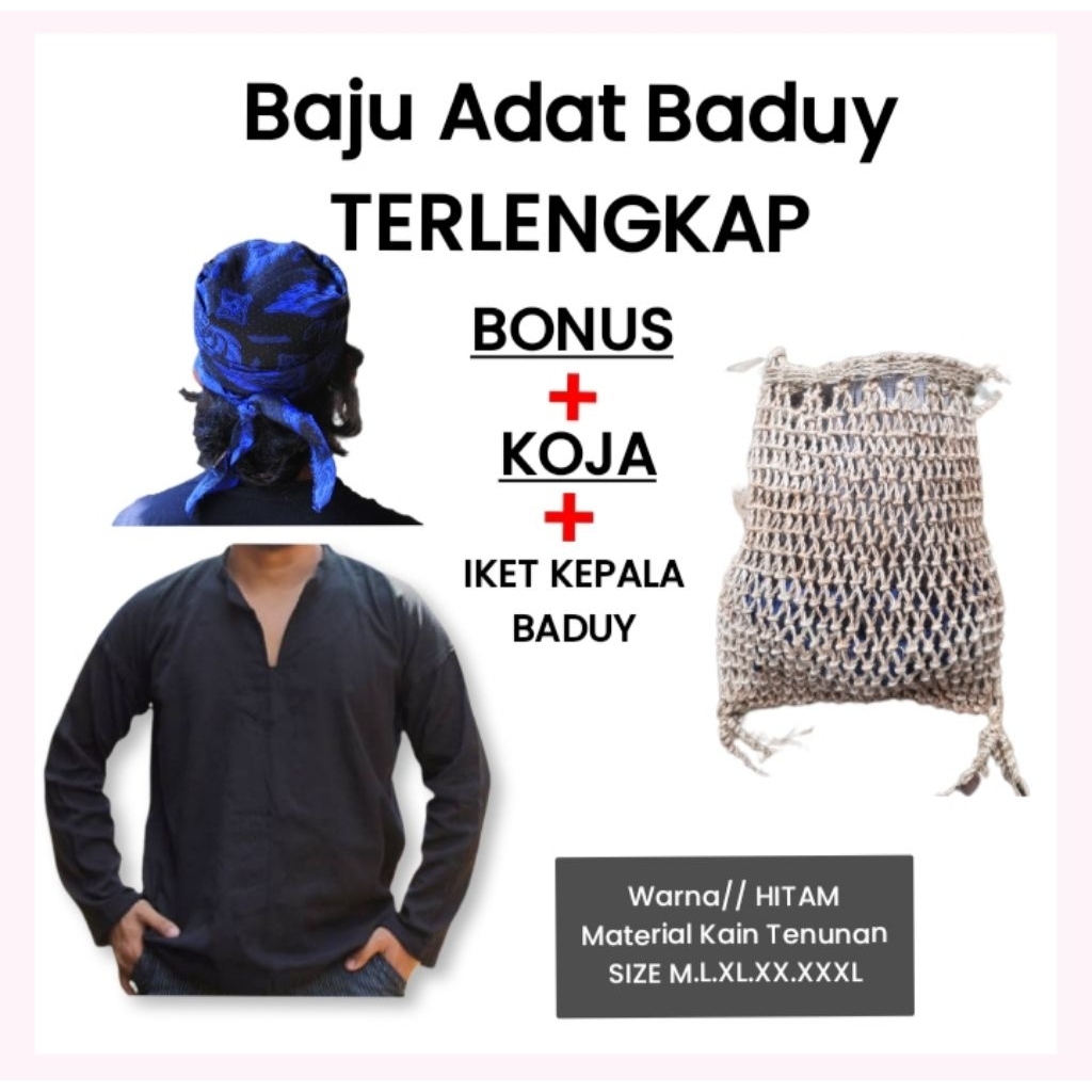 Baju Tenun Baduy 1 Set Lengkap Bonus Tas Koja fahison Baduy