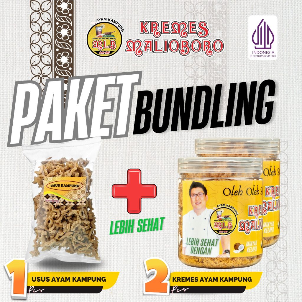 

[TEBUS MURAH] 2 KREMES TOPLES + 1 USUS AYAM KAMPUNG MALIOBORO PROMO HEMAT PAKET LEBIH MURAH