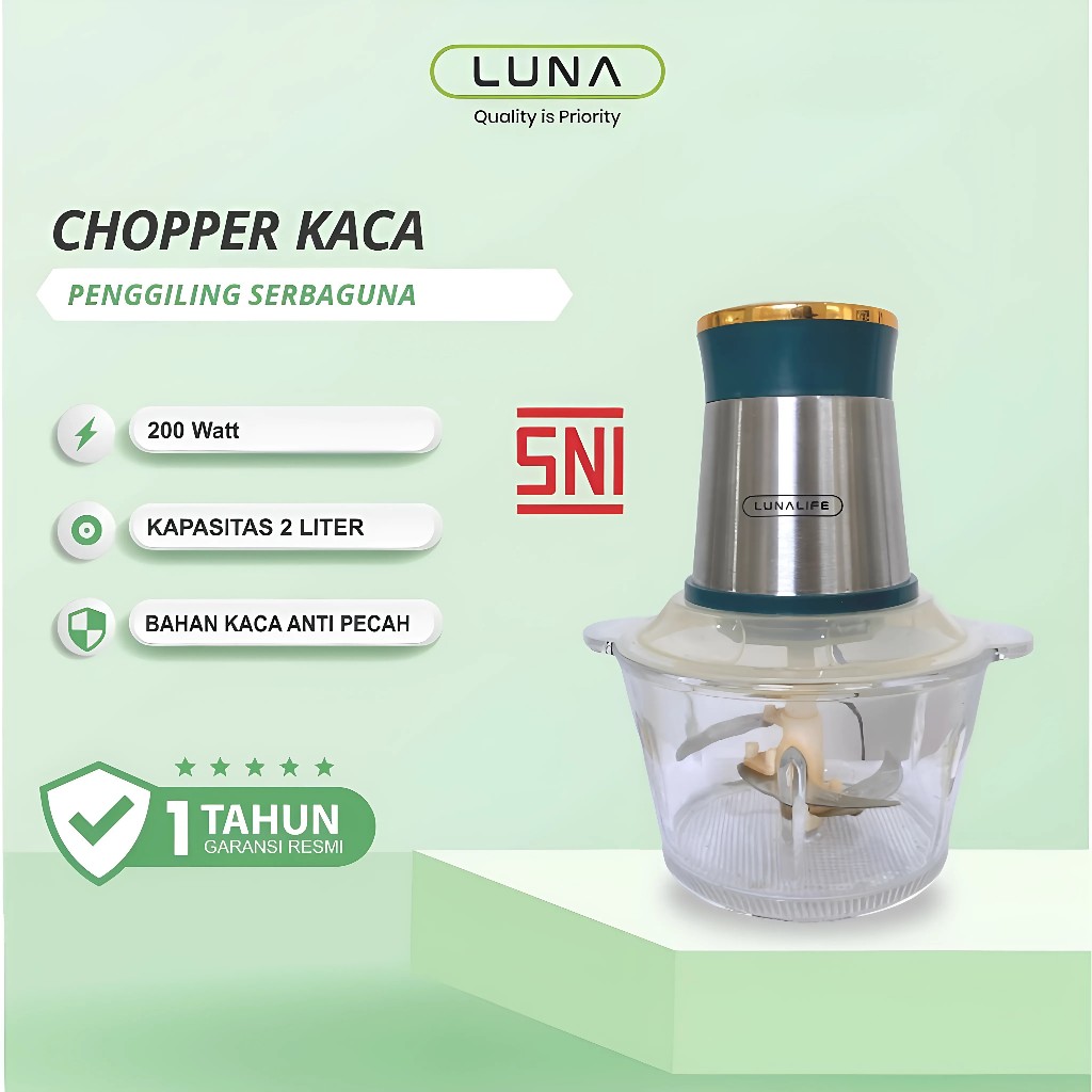 Mini Chopper LUNALIFE FP02B / FP 02B Chopper Elektrik 2 L