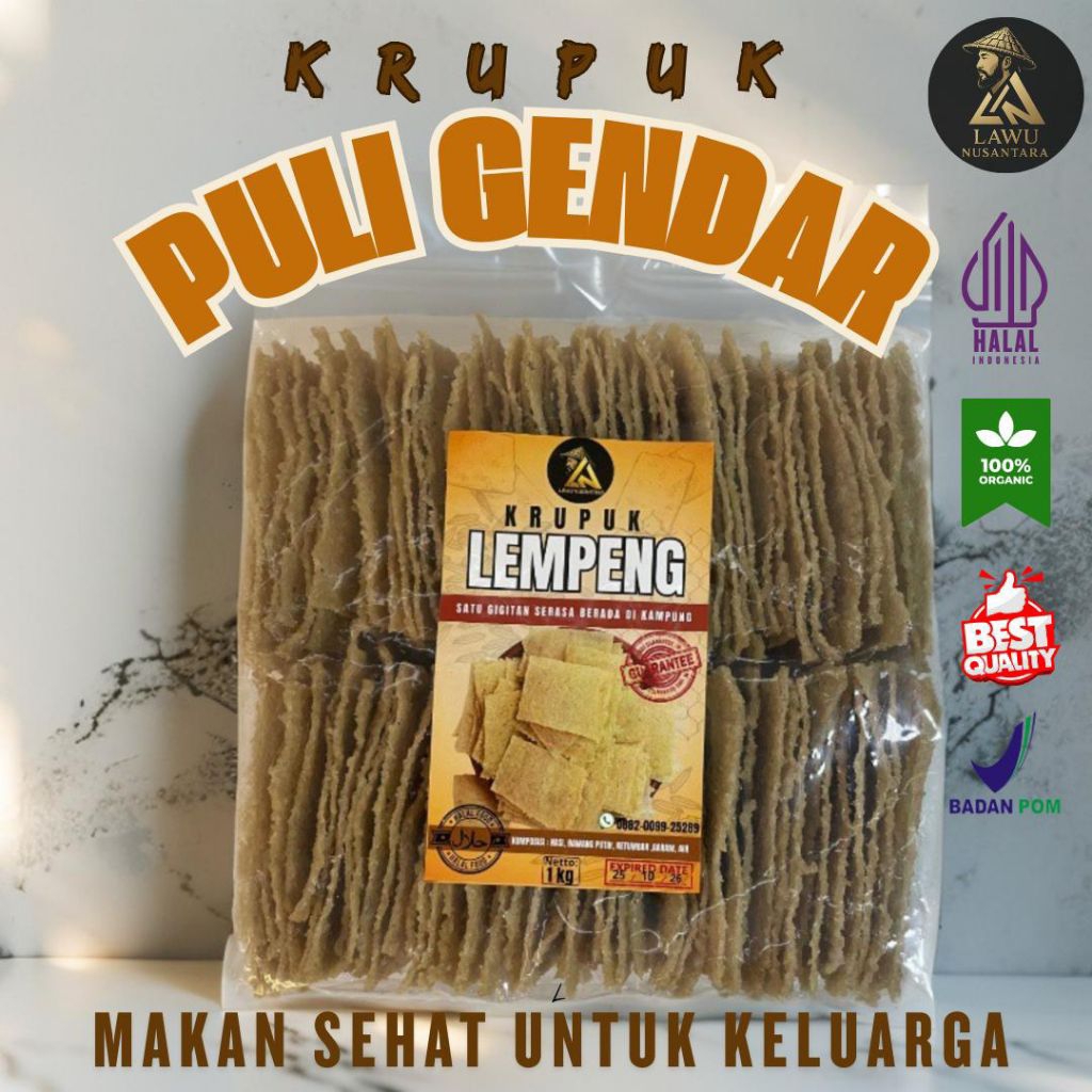 

Makanan Tradisional Krupuk Puli Gendar 1 kg Premium Oleh Oleh Lempeng Beras Khas Madiun Magetan