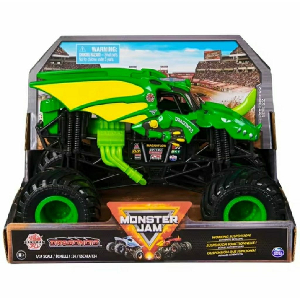 spin master monster jam dragon bakugan hijau 1:24