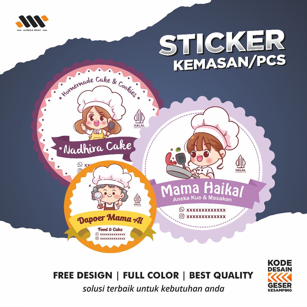 

Cetak Stiker Cromo / Label Sticker Produk Kemasan / Label Makanan Minuman + Free Cutting