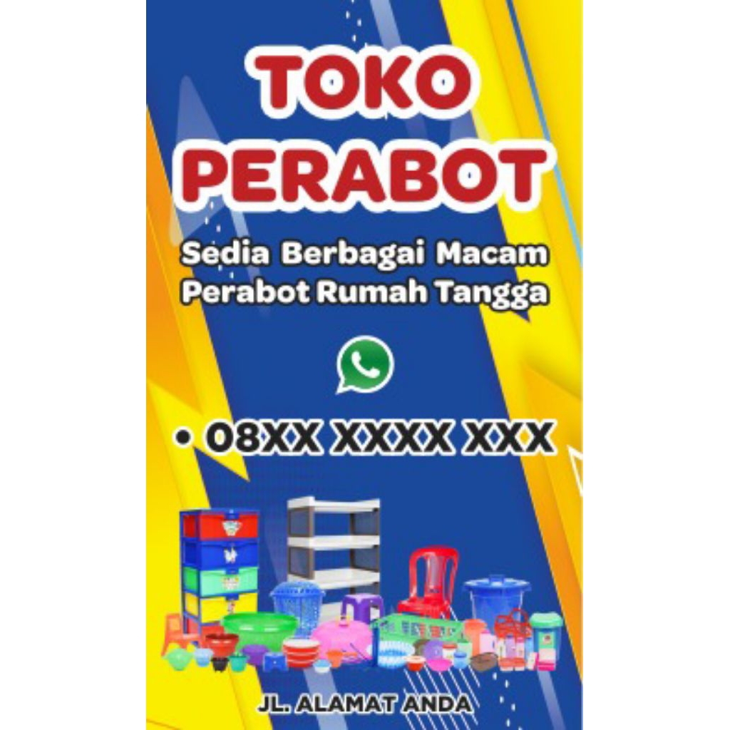mmt banner spanduk toko perabot rumah tangga sehari jadi | flexi 280 gsm
