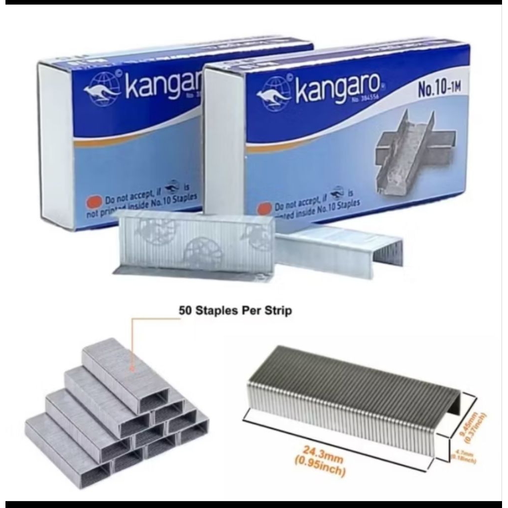 

Staples no 10 kangoro / anak hekter 1 pak (20 pcs)