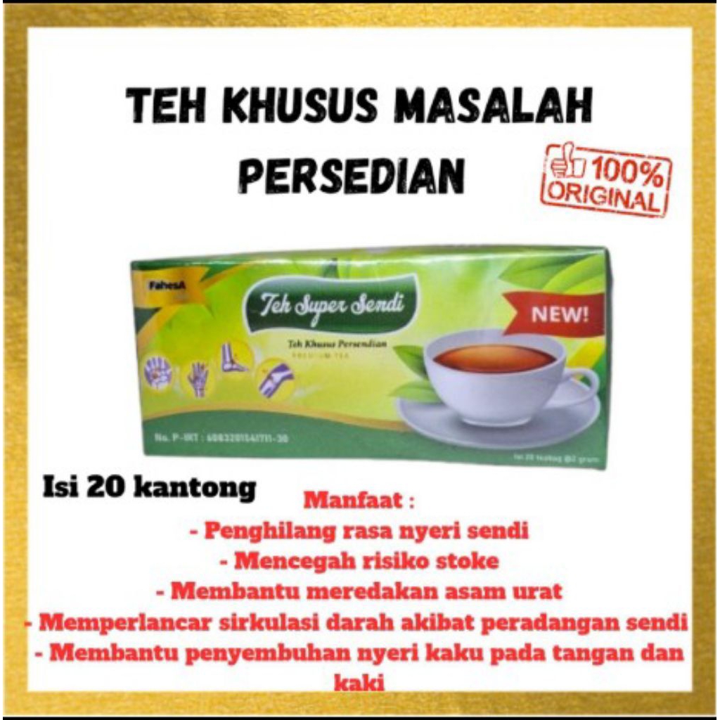 

Teh Super Sendi khusus mengatasi masalah nyeri sendi rematik Encok asam urat Kebas kesemutan