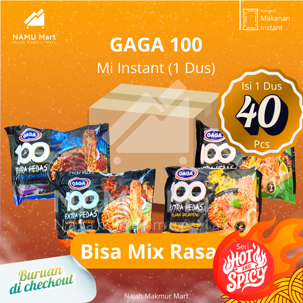 

Mie GAGA 100 Extra Pedas-Halal BPOM (Dus)