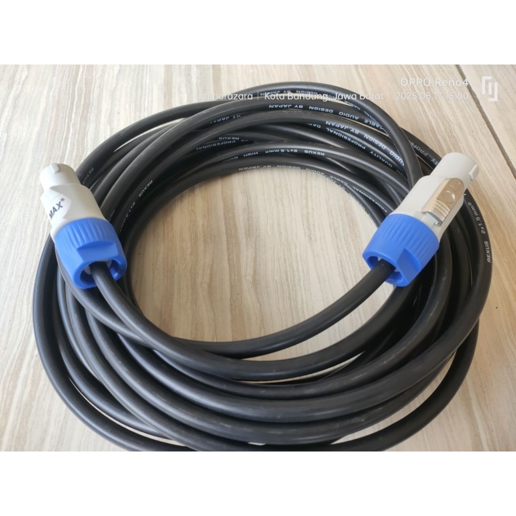 Kabel Speaker Jack To Jack Speakon Jek speakon MAX Putih biru Kabel 1,5 Original
