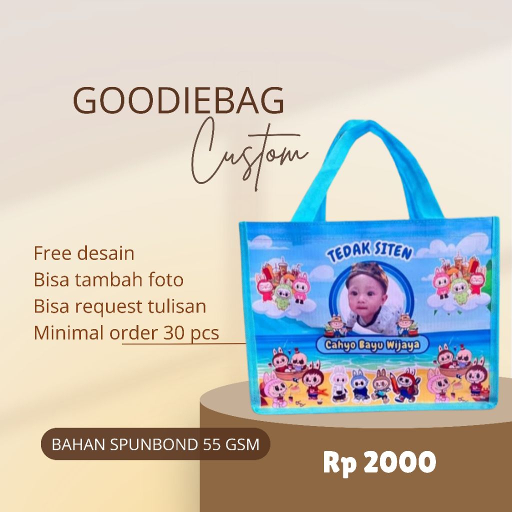 

Tas Ulang Tahun Anak/Souvenir Ulang Tahun/Tas Spundbond Custom/Tas Ulang Tahun Custom