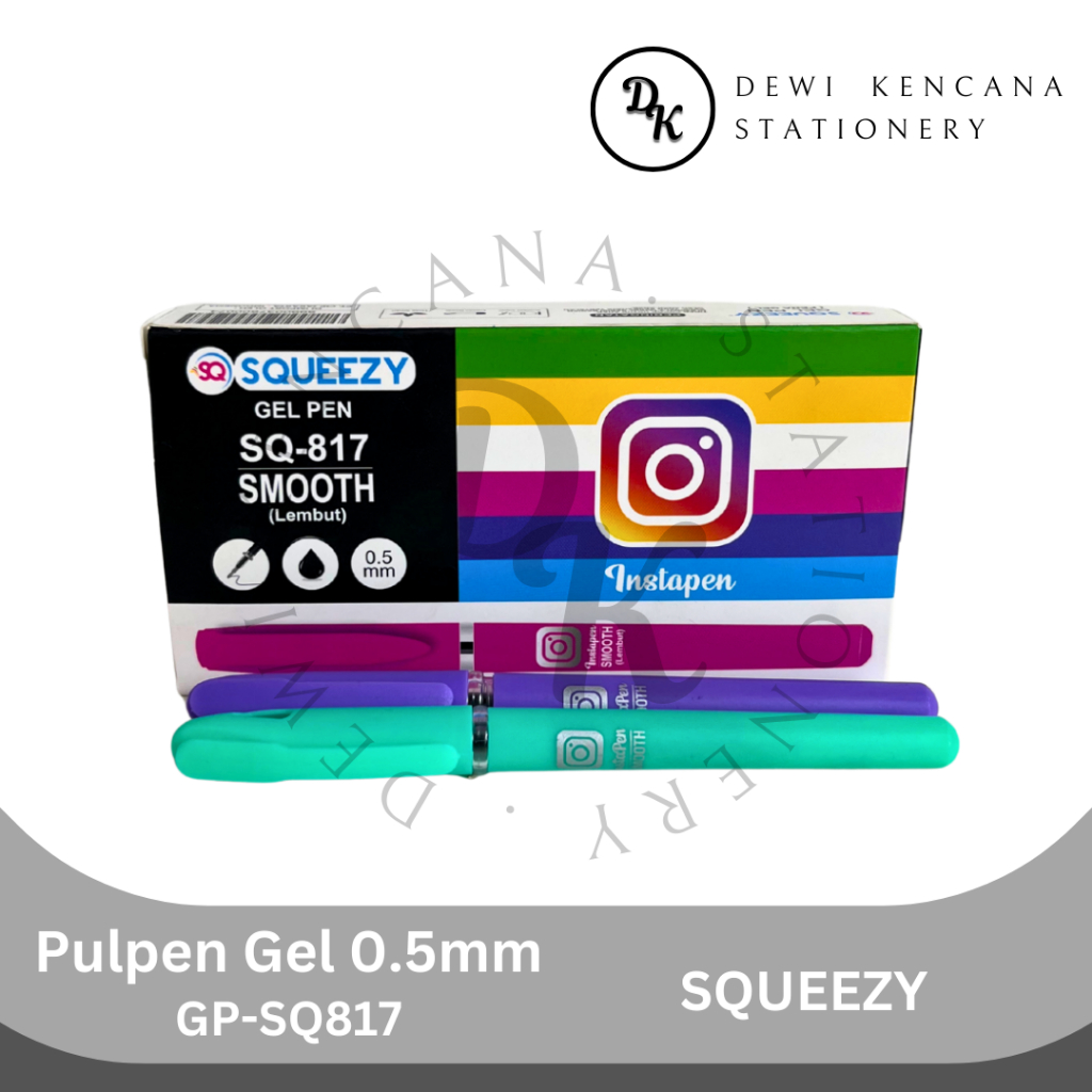 

Squeezy Pulpen Gel Instapen 0.5mm GP-SQ817 - Tinta Hitam
