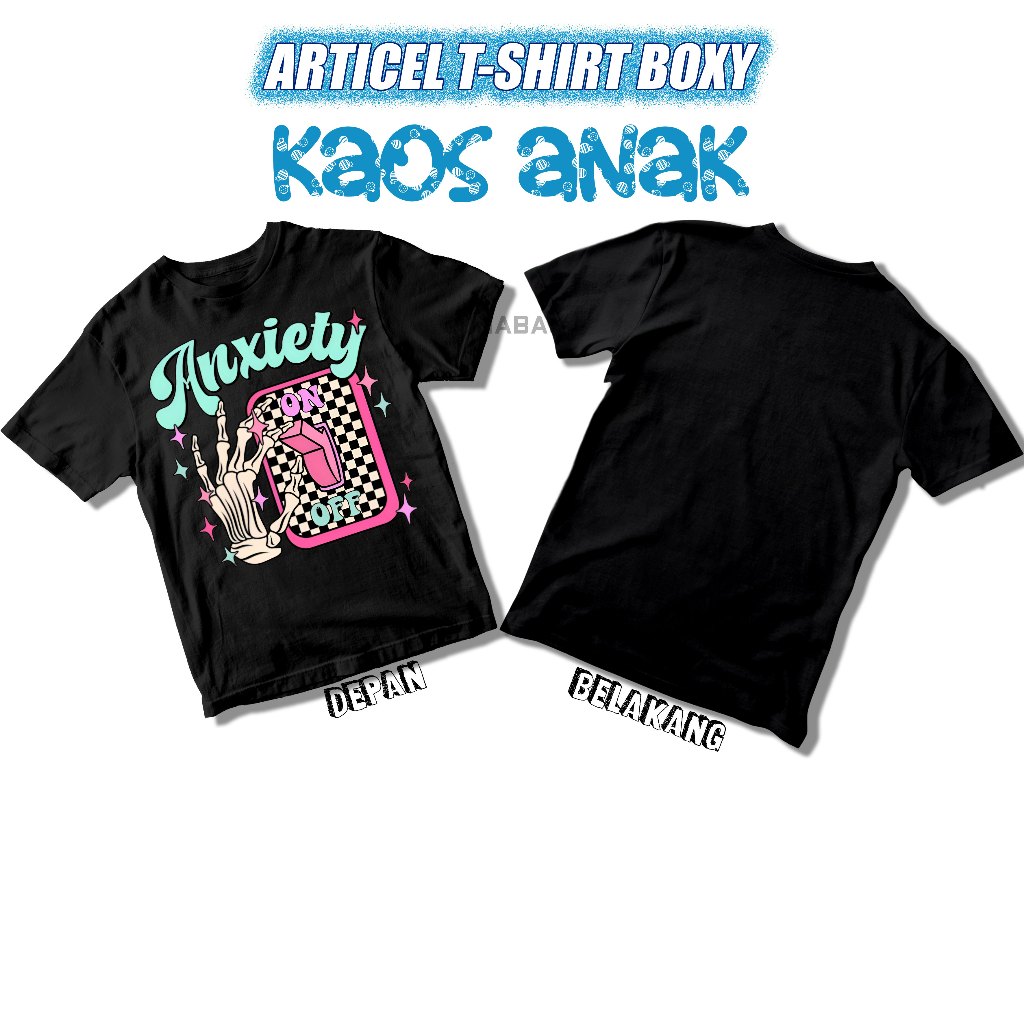 Kaos Anak ANXIETY KREM Vernalequinox Kaos Distro Bandung Pria Wanita Oversize Nexttime Sevenkey Cric
