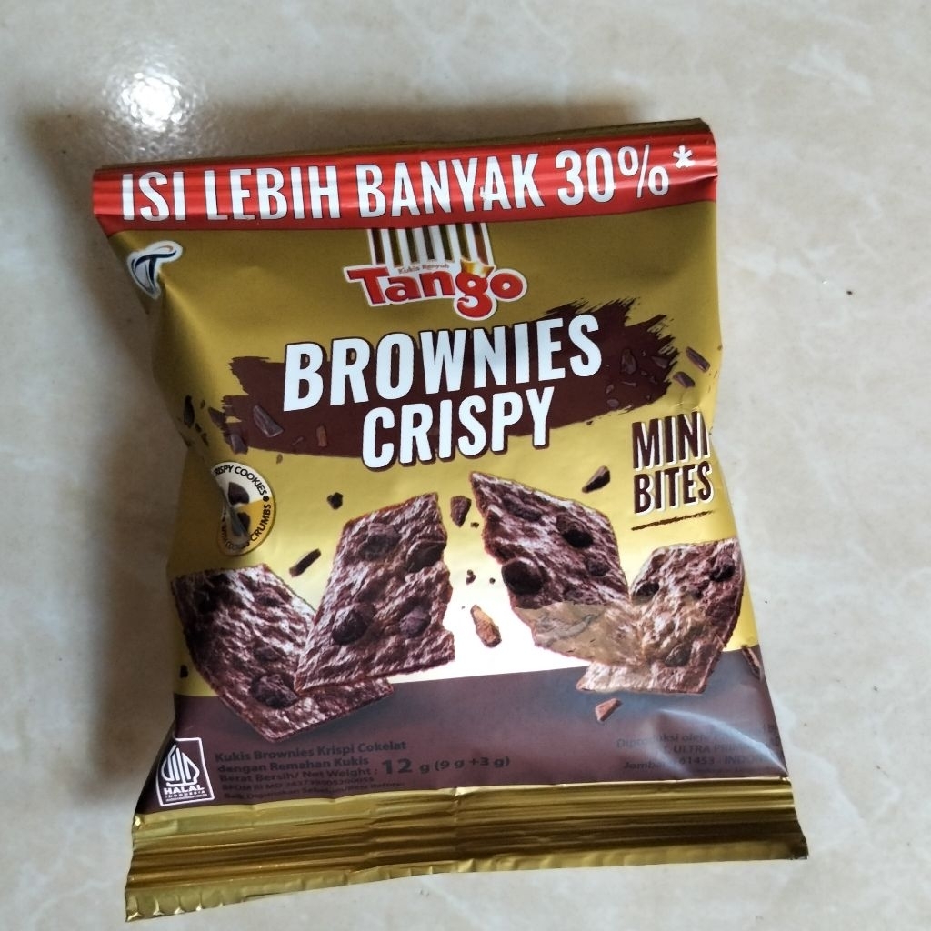 

[1 Renteng] Tango Brownies Crispy 12gr | isi 4 renteng/karton| Mini Bites| Brownies Viral