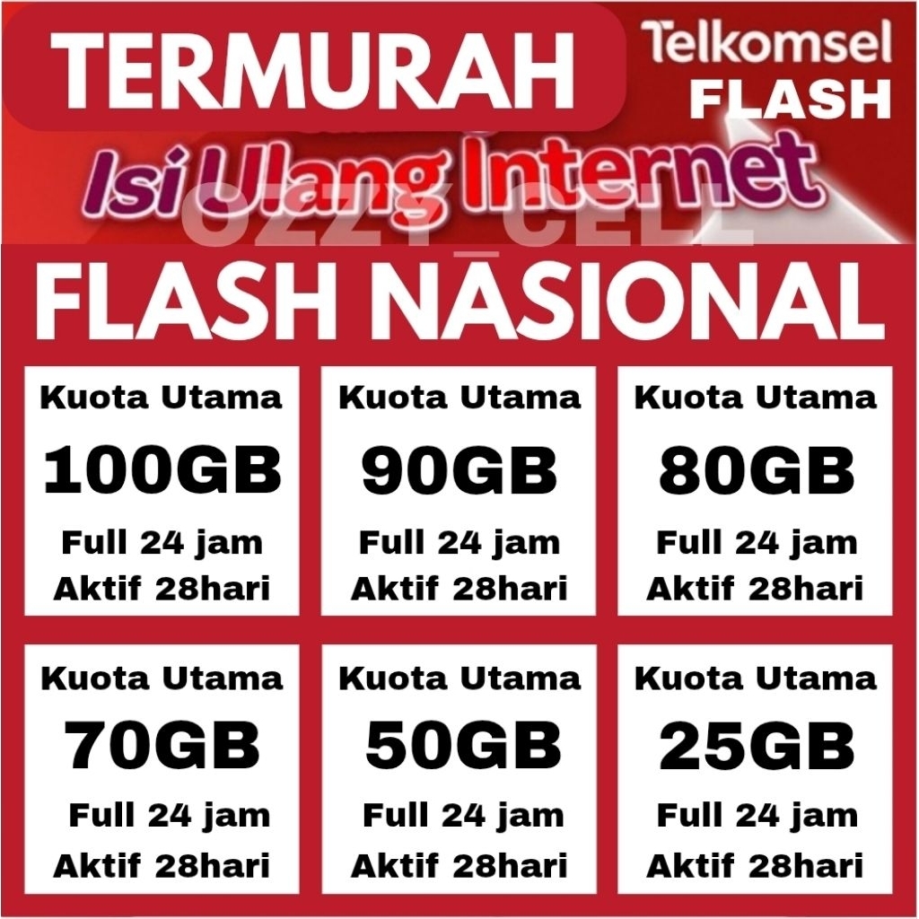 Promo Termurah Voucher Data Telkomsel Kuota Nasional Berlaku Semua Nomor Simpati As Loop OZZY_CELL