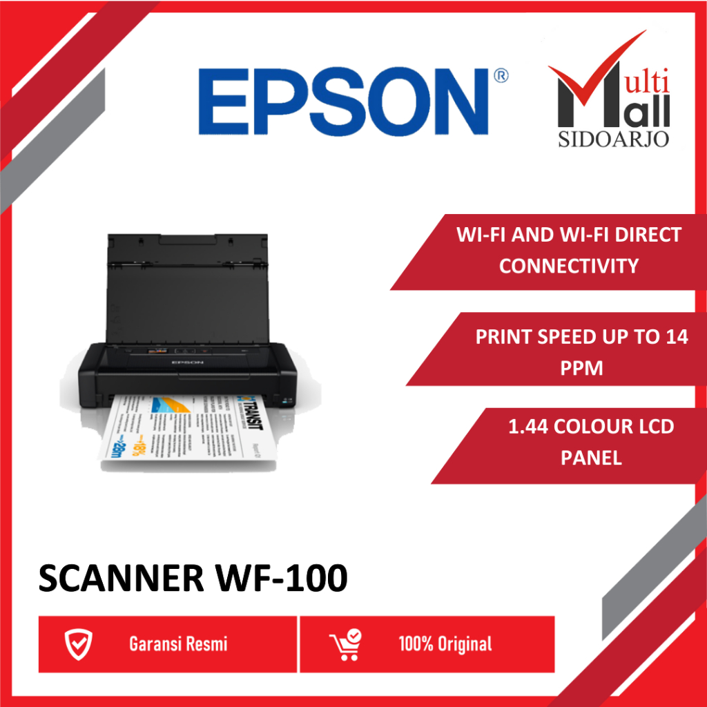 Epson Printer WF-100 WF 100 WF100 WorkForce WIFI Inkjet Printer Portable