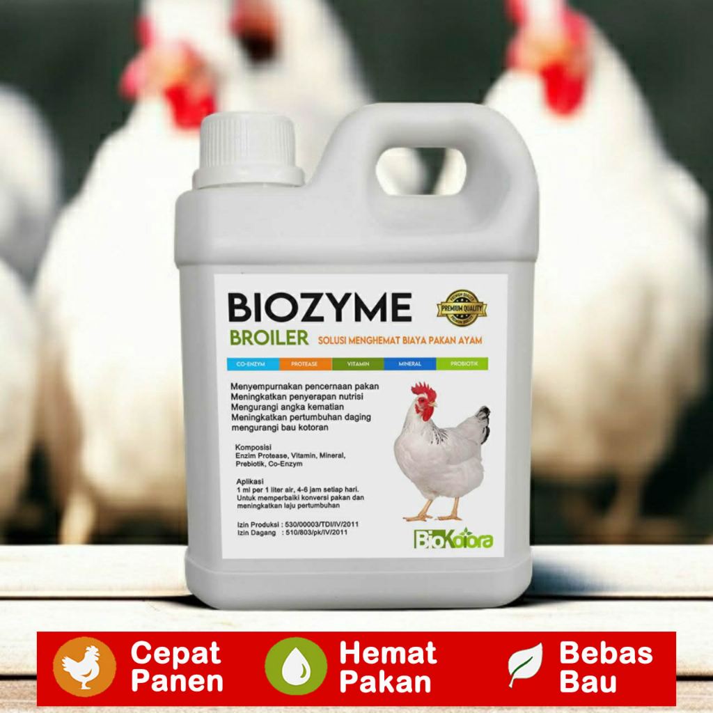 Biozyme Broiler Penggemuk Ayam Broiler Pemacu Pertumbuhan Pengganti AGP