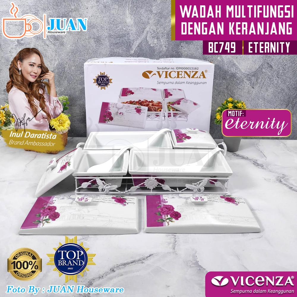 VICENZA Multi Casserole - Wadah Saji Makanan Snack Porcelain Motif Eternity BC-749