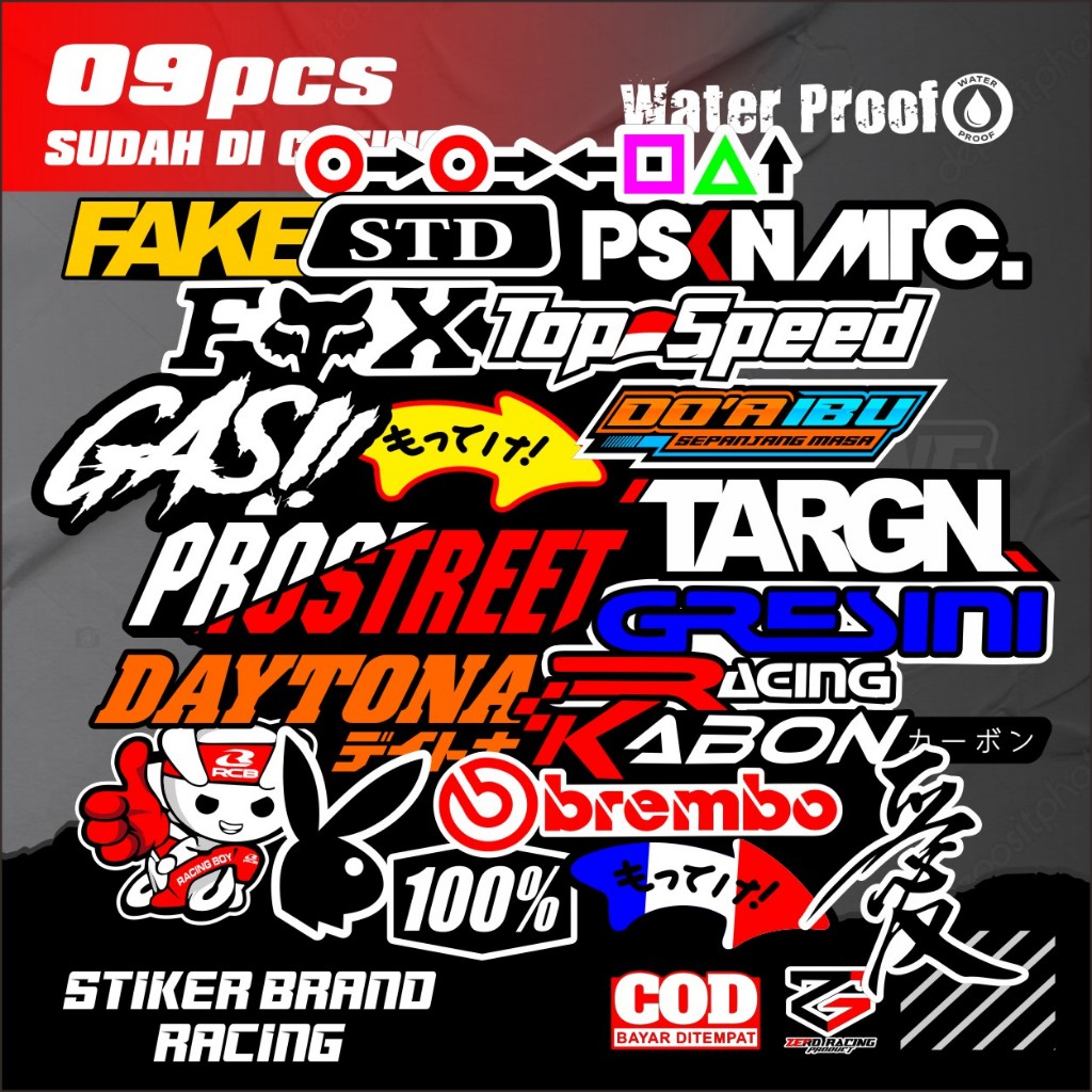 

Stiker Paket 09 pcs Stiker Kata - Kata Kece Stiker Tempel Anti Air