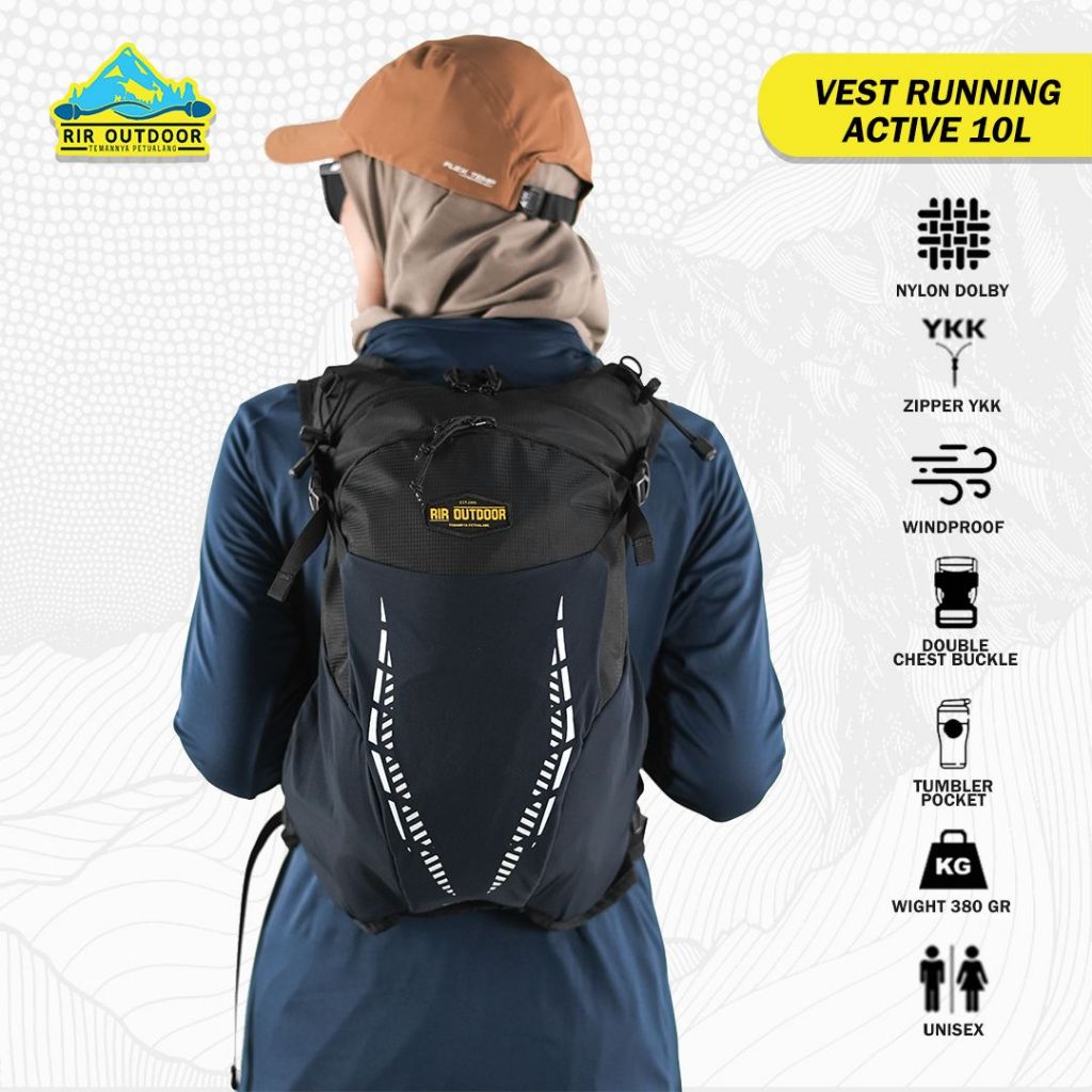 Tas Hydropack Trail Running Seri Active Kapasitas 10 Liter - Tas Hydropack Waterproof - Hydropack Hi