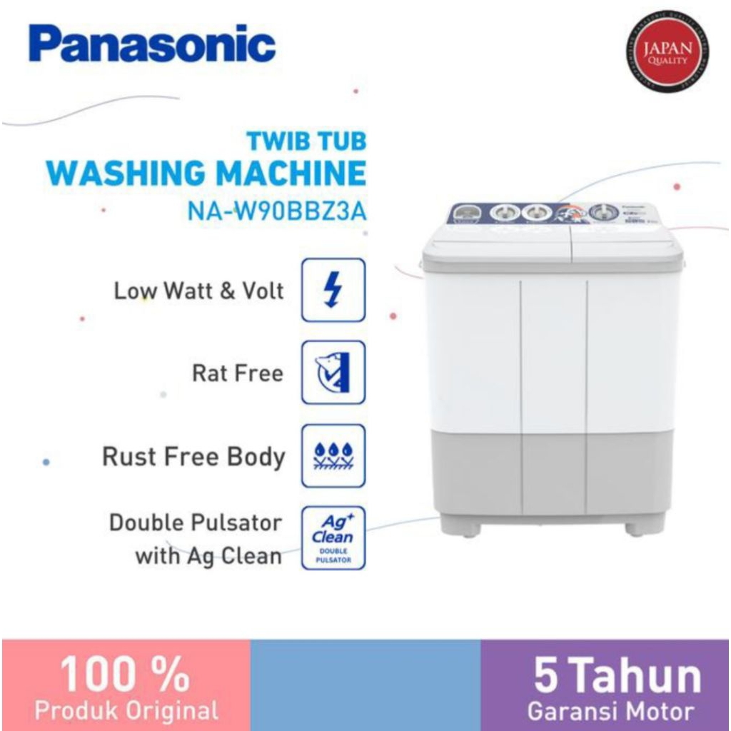 MESIN CUCI PANASONIC 9KG 2 TABUNG NA-W90BB MESINCUCI PANASONIC 2TABUNG 9 KG PANASONIC MESIN CUCI