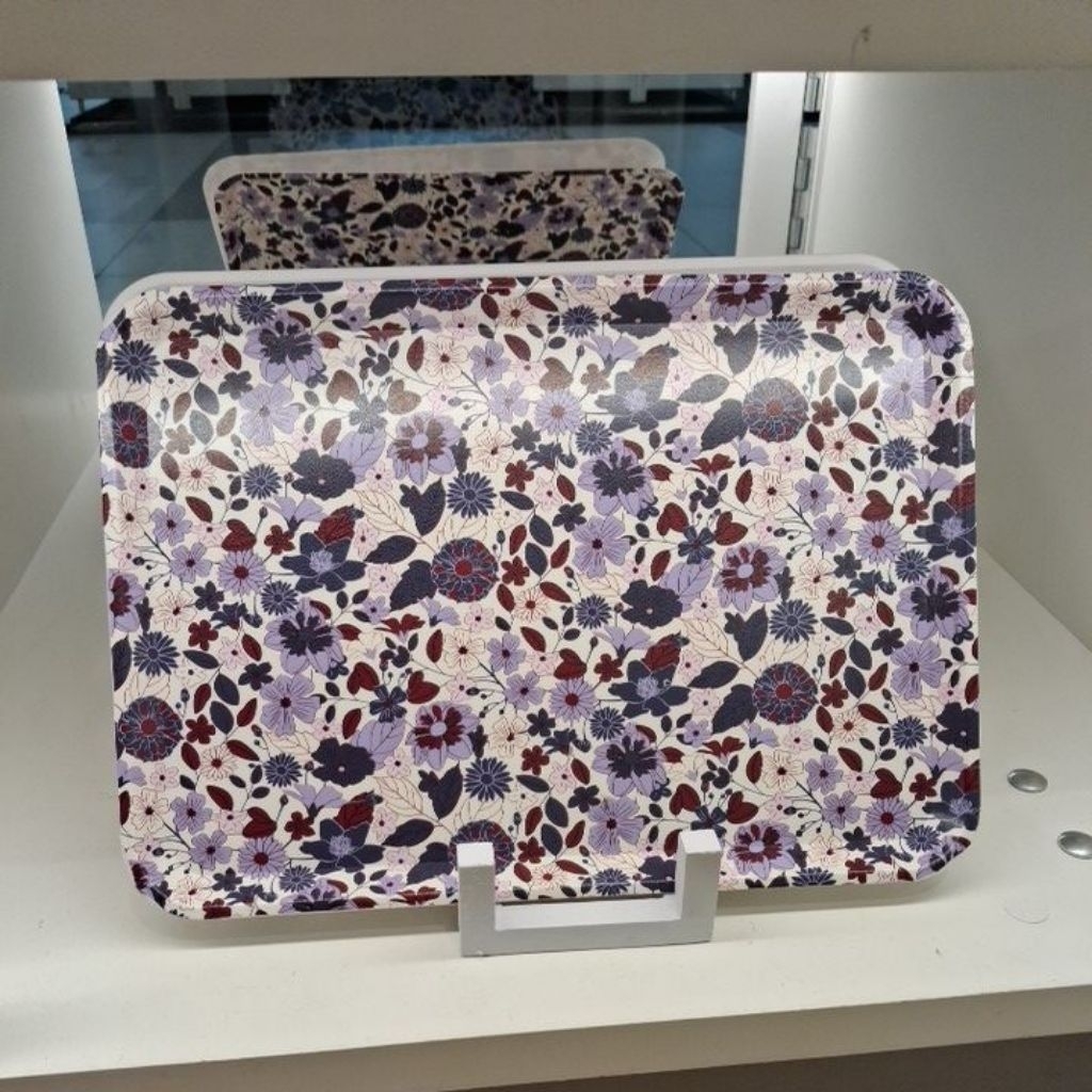 

[JASTIP FLYING TIGER] Nampan Bunga Ungu Ukuran 30.7 x 21.8 cm Purple Flower Tray