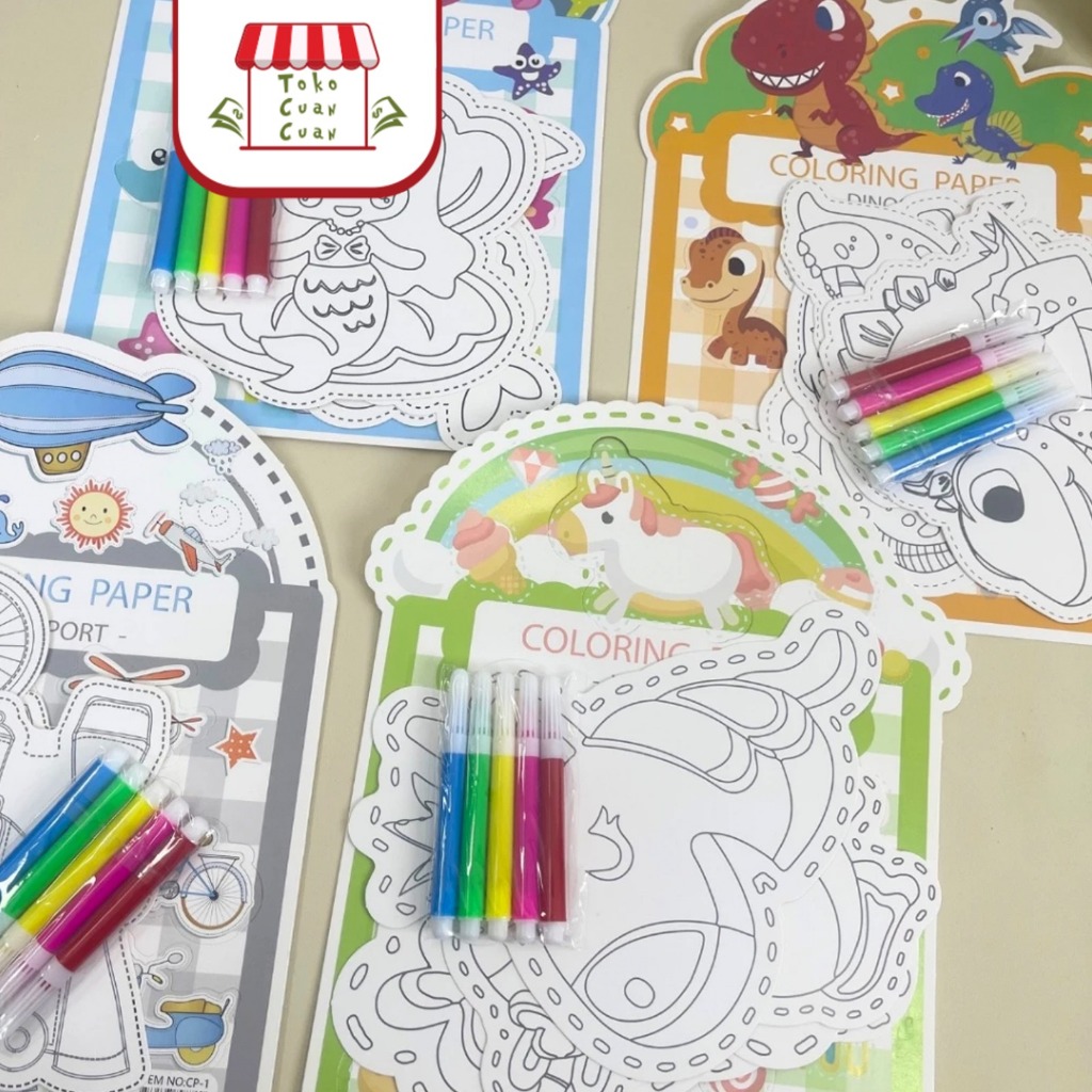 

TCC Coloring Paper Paket Buku Mewarnai Melukis Belajar Painting Book Anak Buku Edukasi