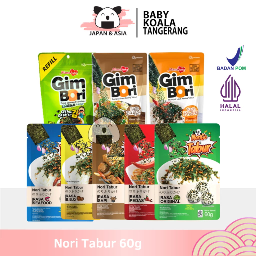 

NORIGO & MAMASUKA Gimbori Nori Tabur 60 g Halal | Abon Nori | Taburan Rumput Laut Kering -BKT