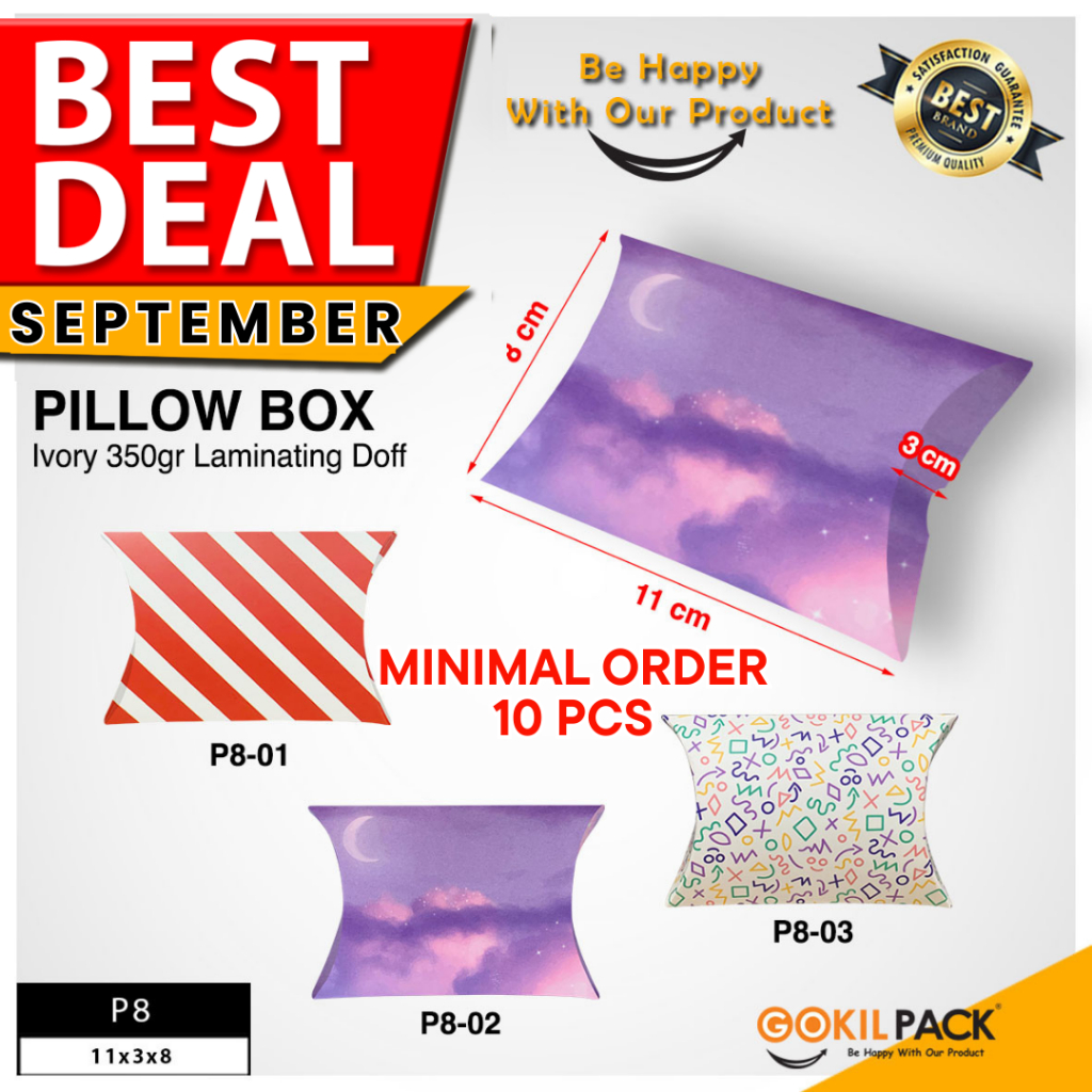 

Pillow Box - Gift Box Anak - Kotak Souvenir Kado Ulang Tahun Anak - P8