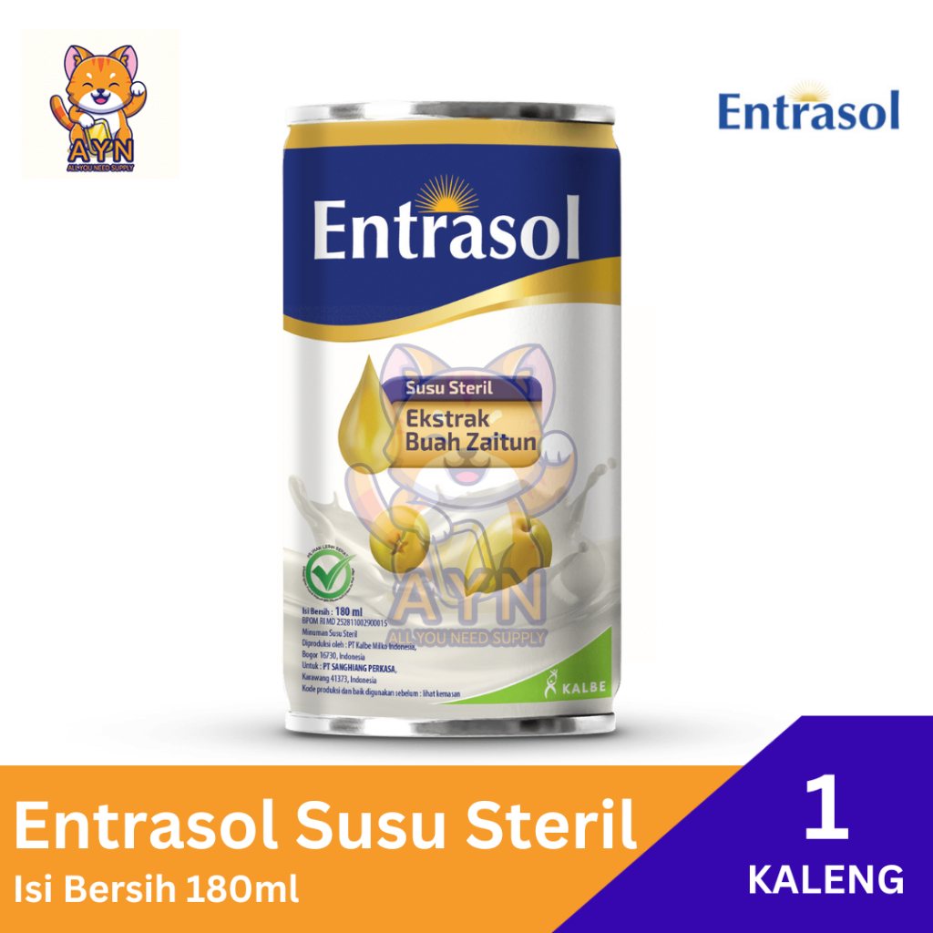 

Entrasol Susu Steril 180 ml dengan Ekstak Buah Zaitun [ 1 Kaleng ]