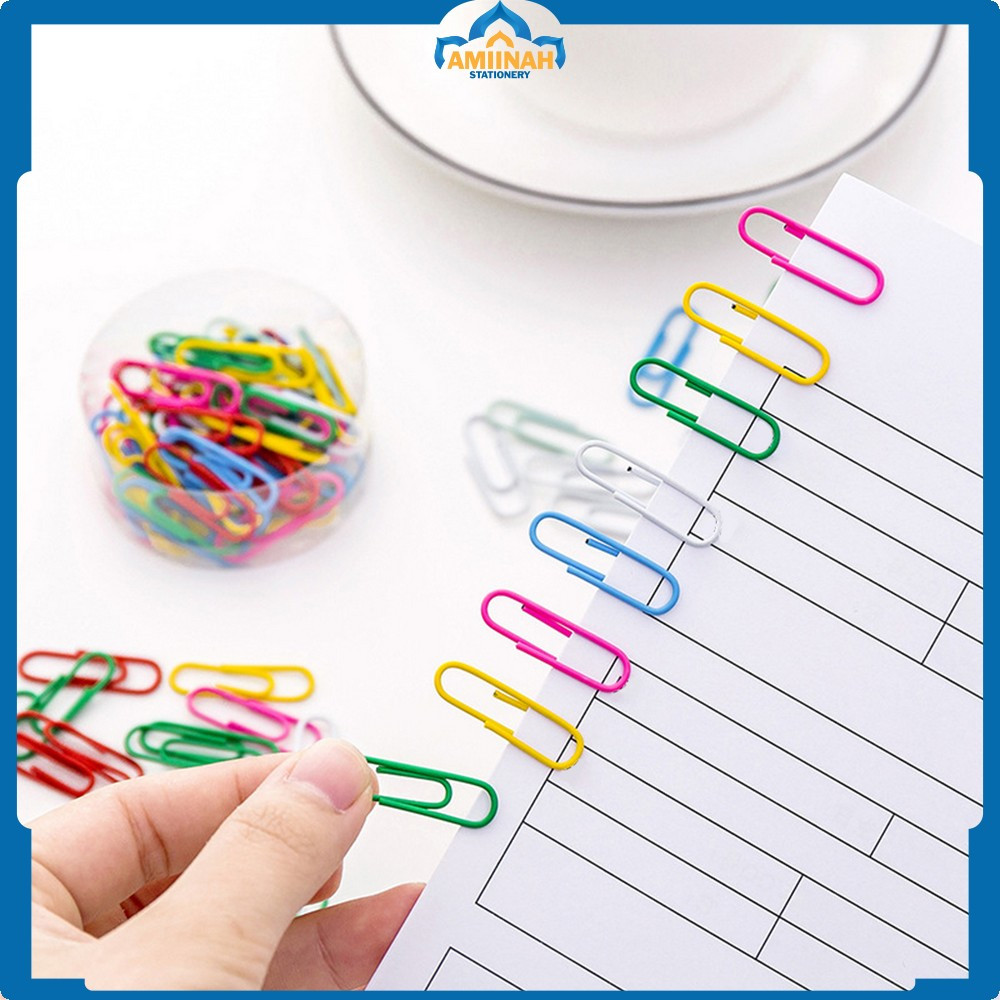 

Paper Clip Kertas Warna Macaron Isi 80pcs Clip Pack Jepitan Kertas Warna Metalic / Klip Penjepit Kertas Aesthetic Serbaguna Amiinah Stationery A109