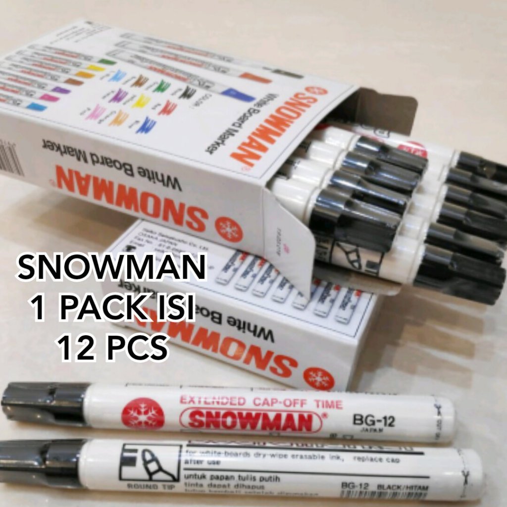 

D12 Spidol Snowman papan 1 BOX/12Bji