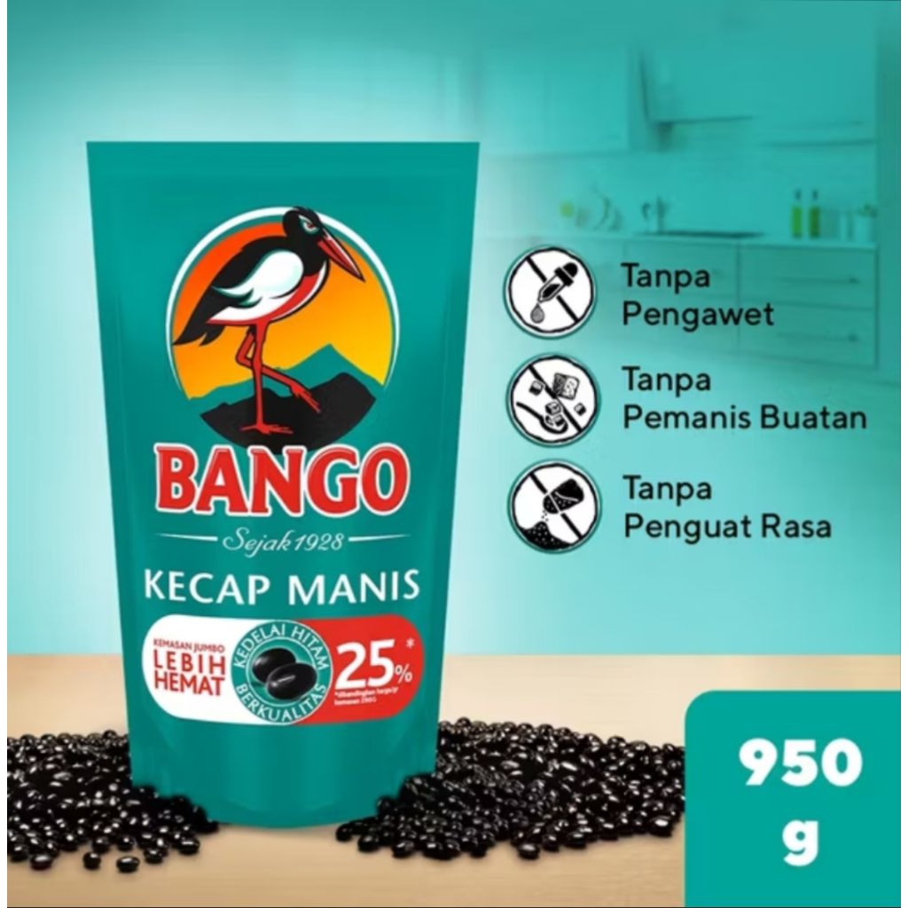

kecap manis Bango refill950gr
