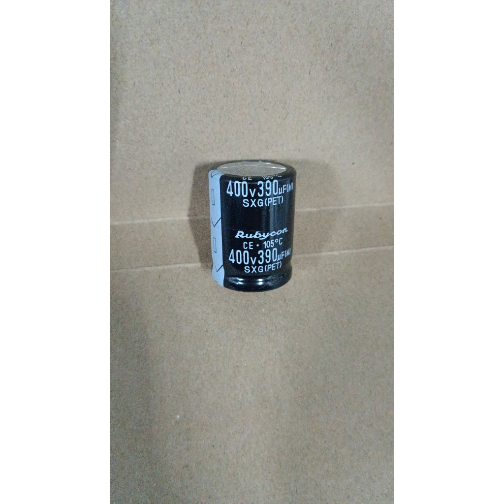 8663 kapasitor elco elko 390uf 390 uf 400v rubycon rubicon